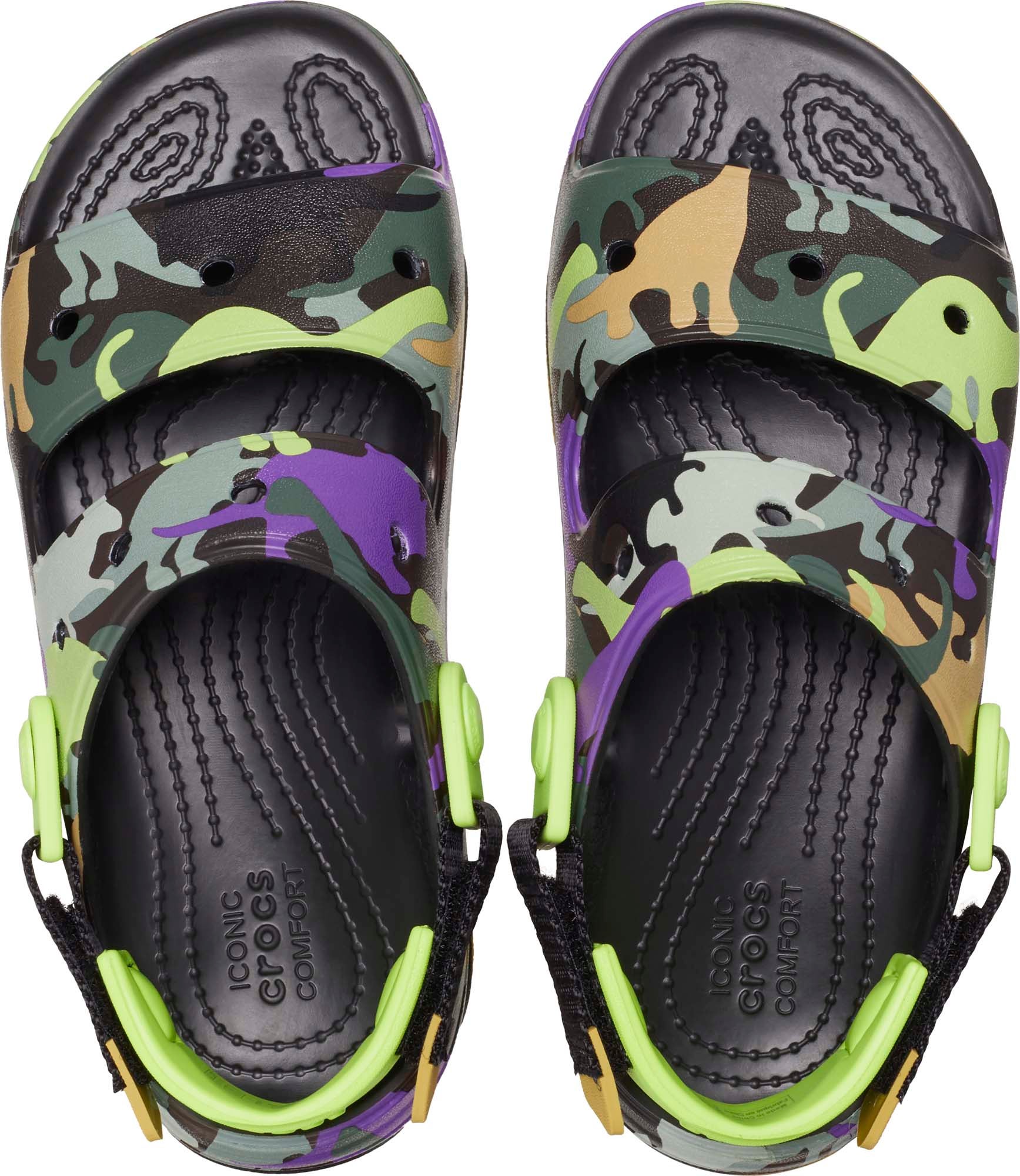 Purple store camo crocs