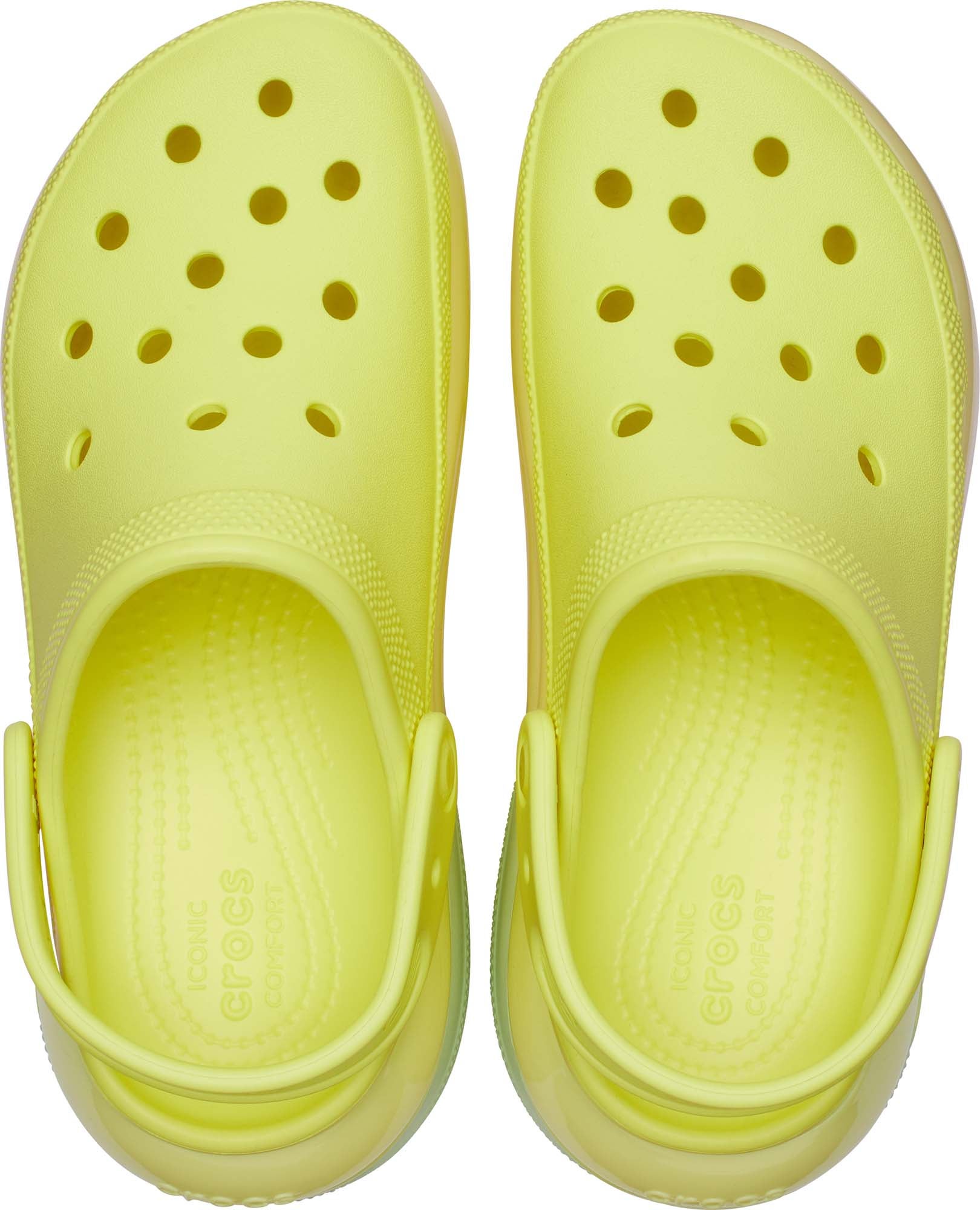 Yellow crocs 2025 with stickers