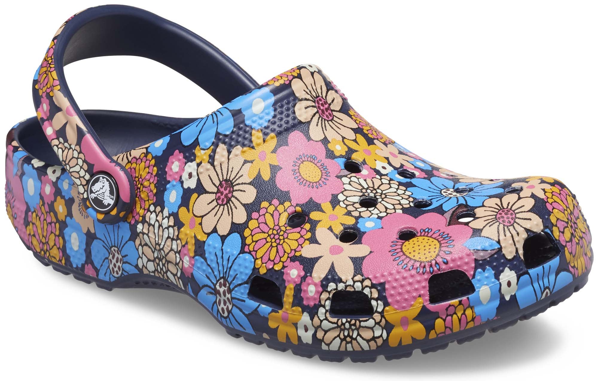 floral print crocs