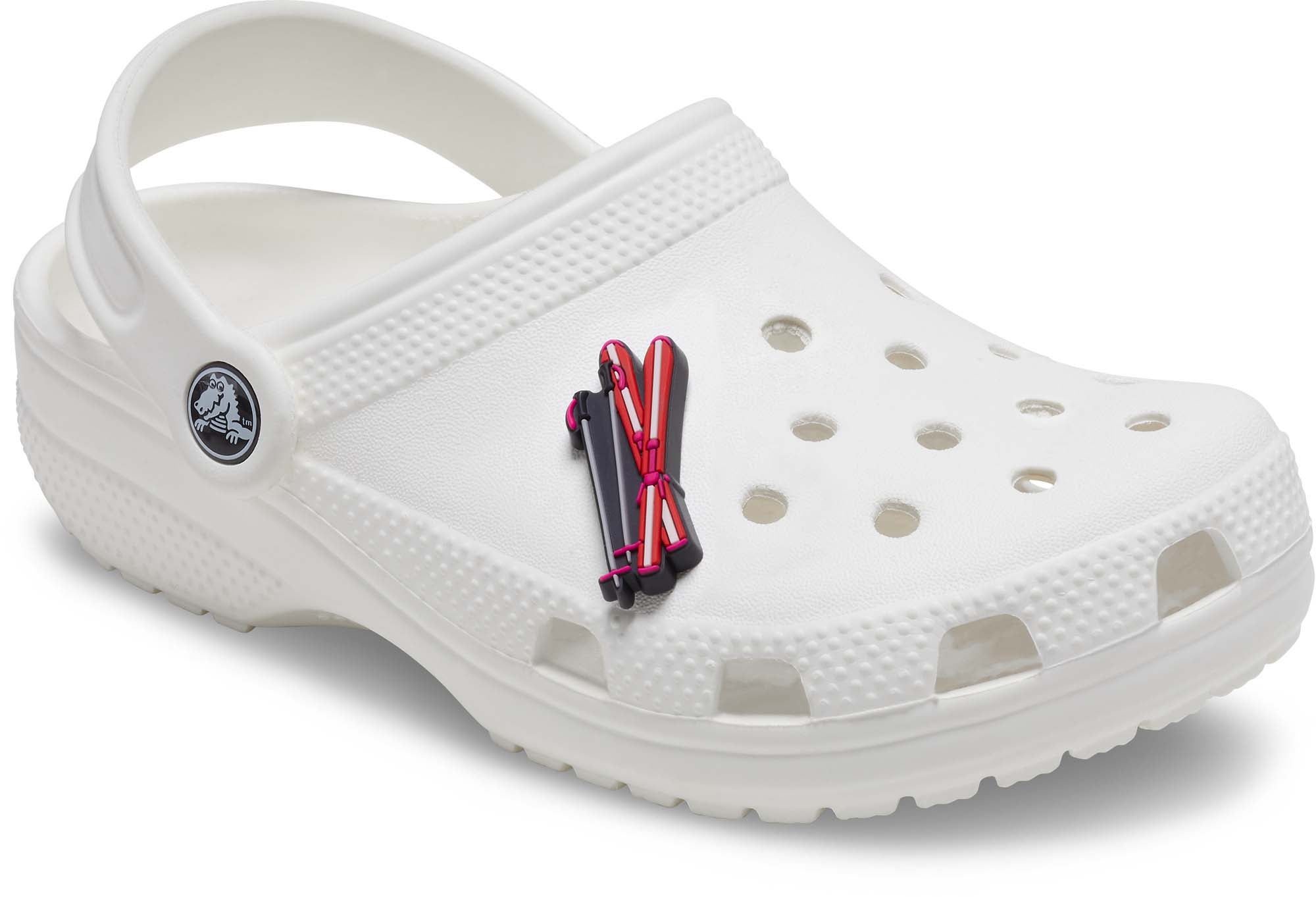 White crocs with on sale rainbow letters