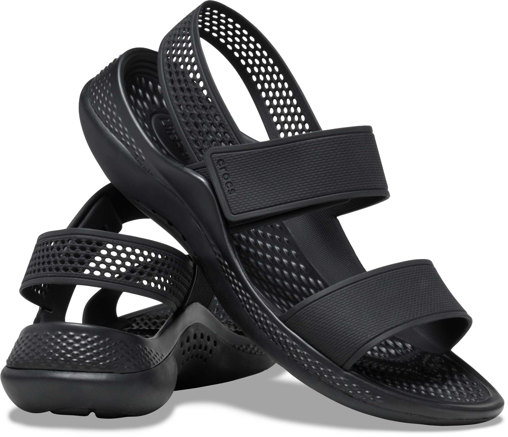 Buyr.com | Sandals | Crocs Unisex-Adult Men's and Women's LiteRide Slide  Sandals, Black/Smoke, 15