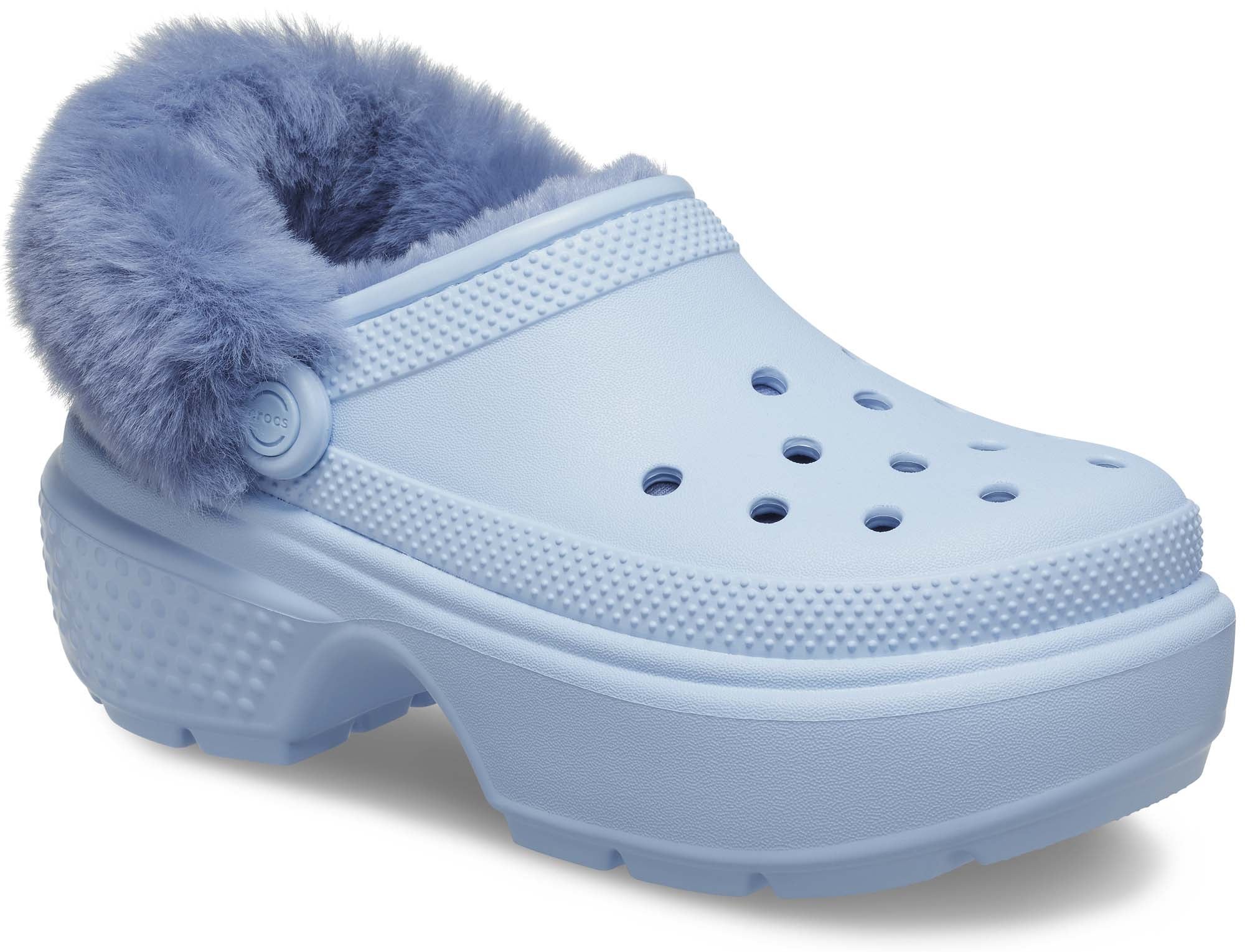 Blue deals fur crocs